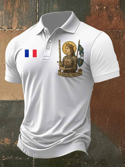 Polo Décontracté À Imprimé Jeanne D'arc Vintage