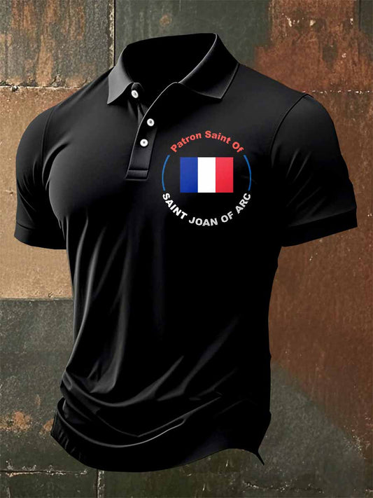 Polo Décontracté À Imprimé Jeanne D'arc Vintage