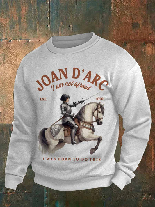 Sweat-shirt Décontracté À Imprimé Vintage Jeanne D'arc