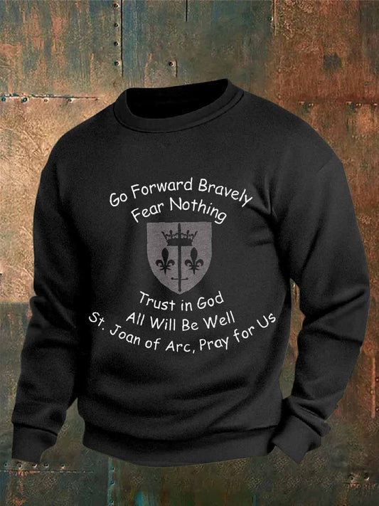 Sweat-shirt Décontracté À Imprimé Vintage Jeanne D'arc
