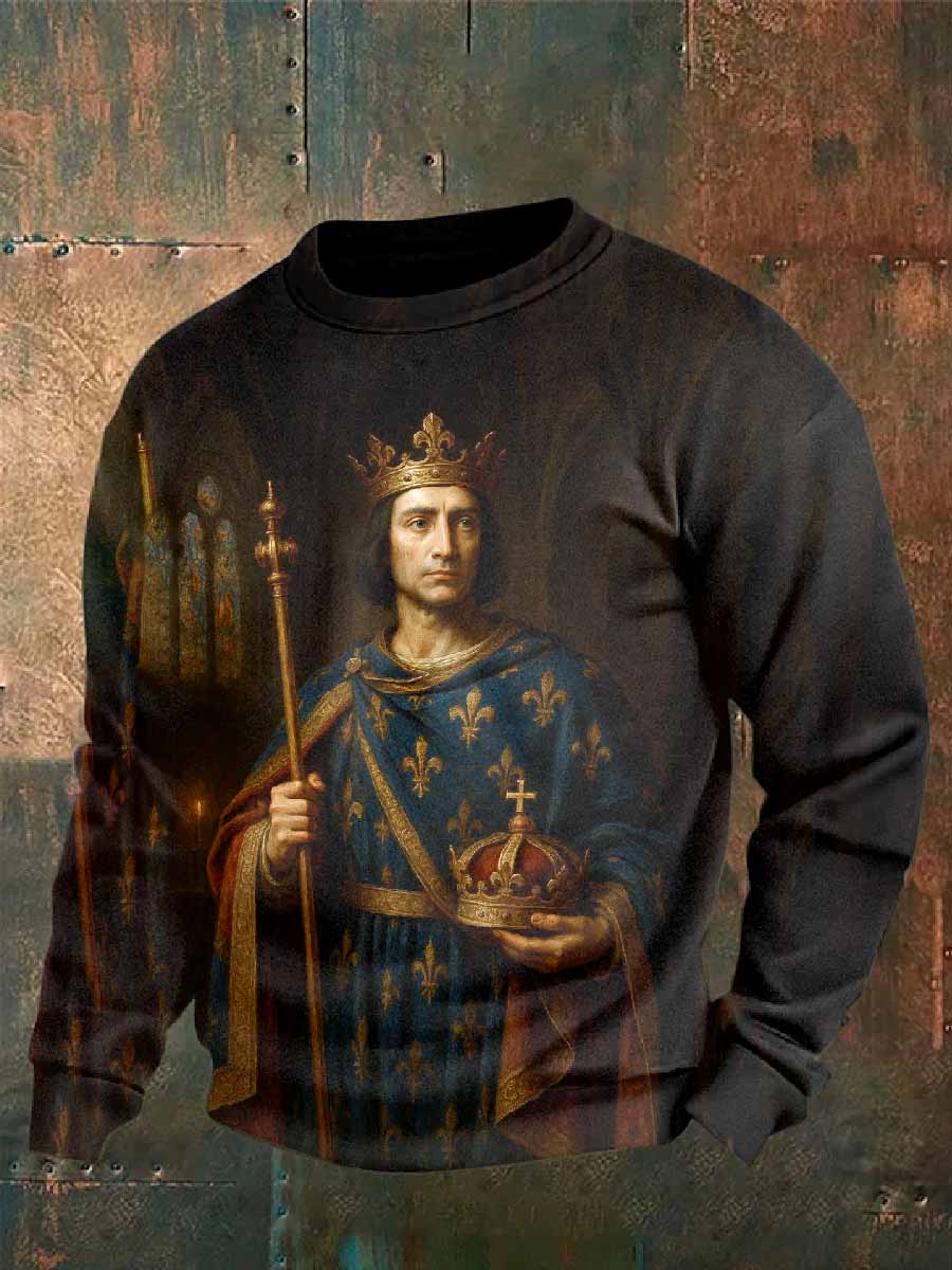 Sweat Décontracté Vintage Du Roi Français Louis Ix
