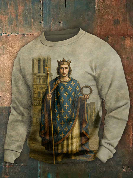 Sweat Décontracté Vintage Du Roi Français Louis Ix