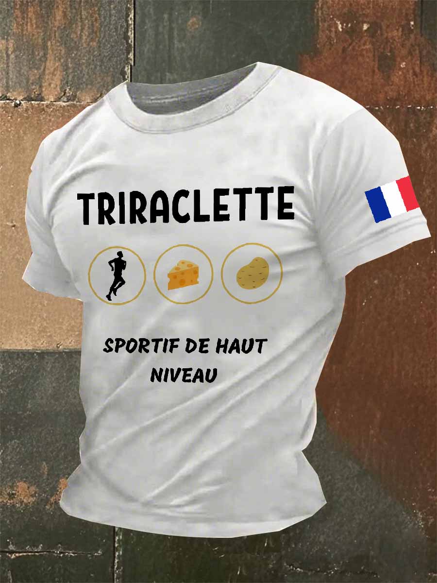 T-Shirt Décontracté À Imprimé Cuisine Française Vintage