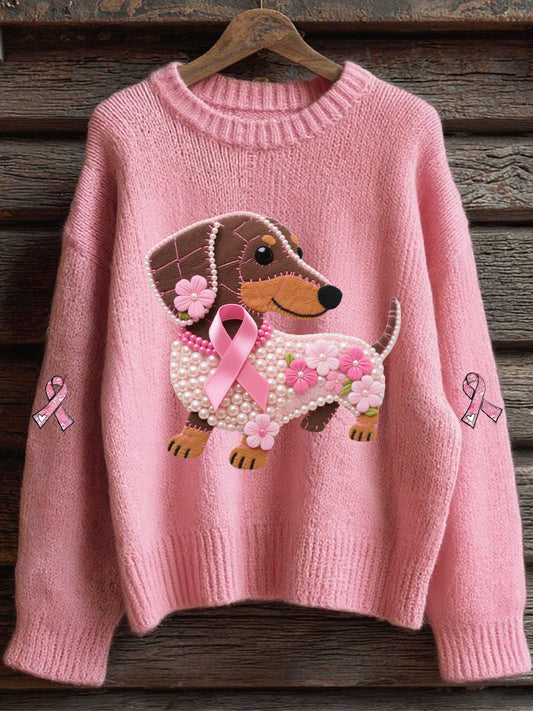 Top Décontracté Imprimé Ruban Rose Pour Femme