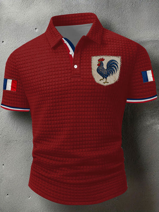 Chemise à manches courtes Drapeau Français Le Coq Gaulois Homme