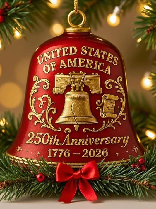 États-unis 250e anniversaire cloche ornement noël sonnette en métal