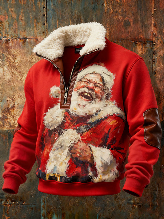 Hommes de Noël Santa Baggy Zip-up Hoodie