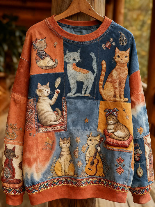 Femmes Automne Chats Sweatshirts