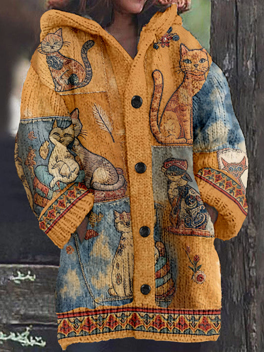 Veste à capuche Femme Automne Chats