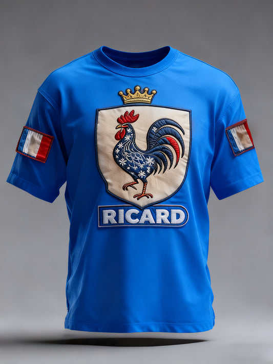 Drapeau Français Vintage Ricard des hommes en détresse T-shirt décontracté