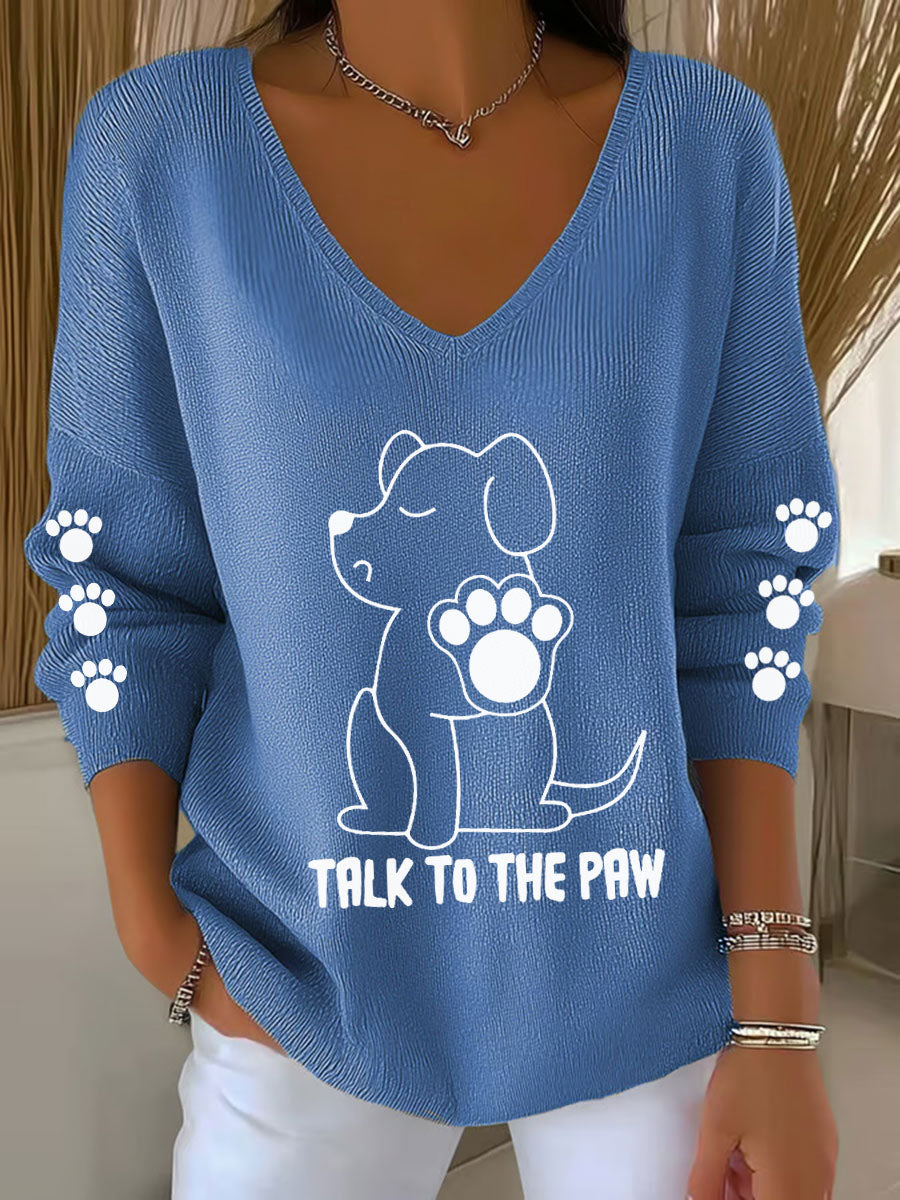 Hauts Talk To The Paw Dog à encolure en V Femme