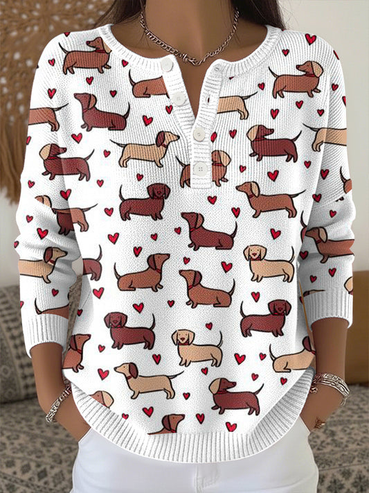 Haut en tricot imprimé animal Femme