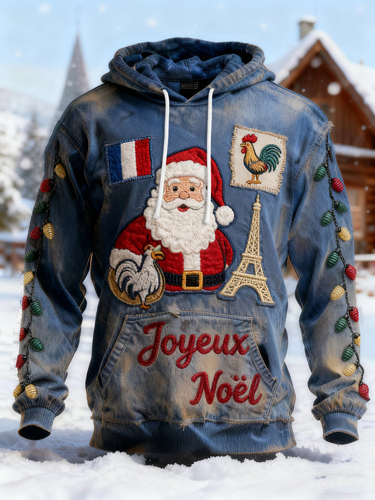 Sweat à capuche de Noël pour hommes avec poche
