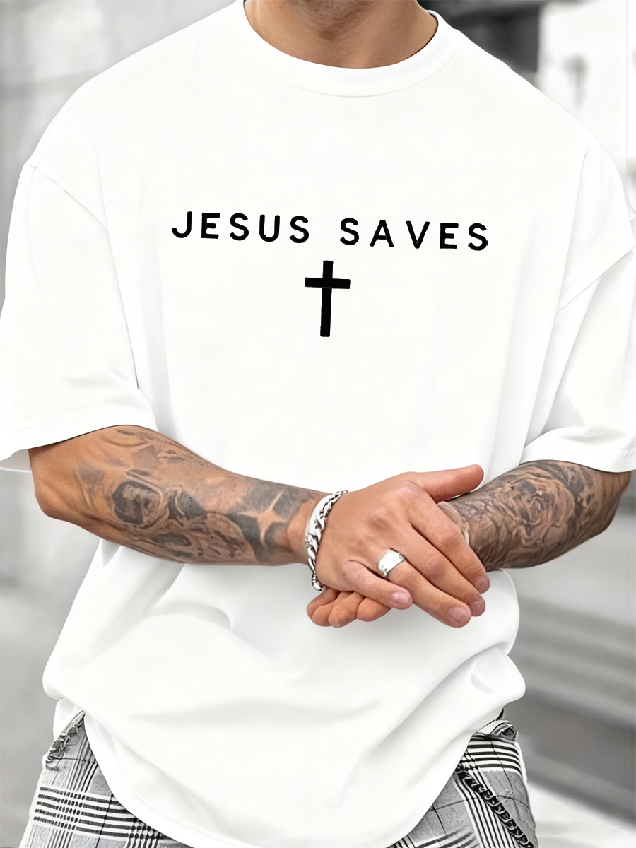 Jesus Saves Faith-T-shirt imprimé pour hommes