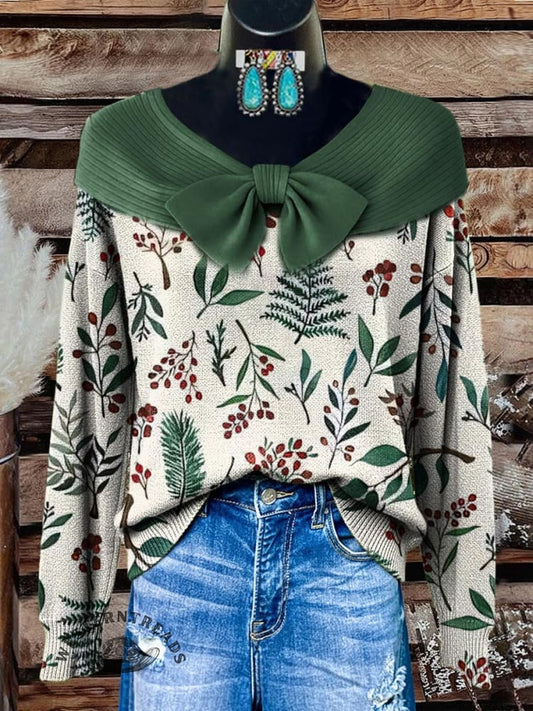 Sweat-shirt imprimé floral vintage pour femme