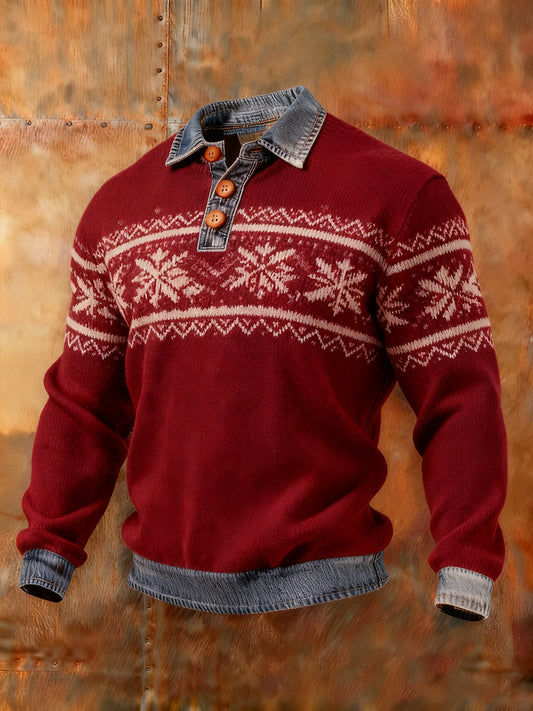 Haut col en denim automne et hiver pour hommes