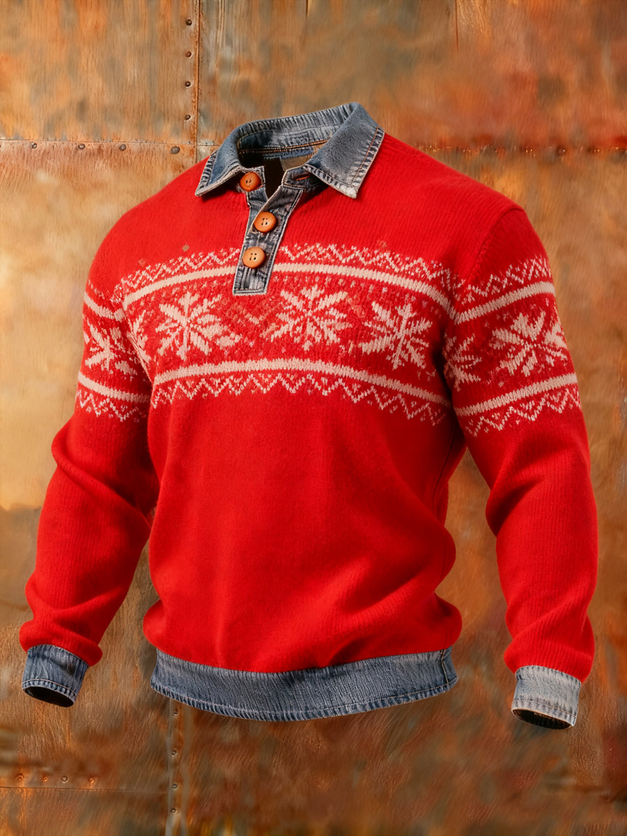 Haut col en denim automne et hiver pour hommes