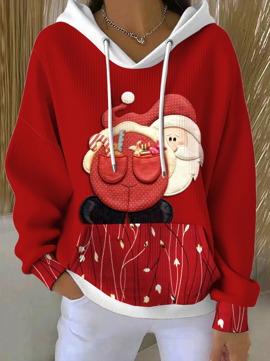 Sweat-shirt à capuche pour femmes Christmas Fun Santa