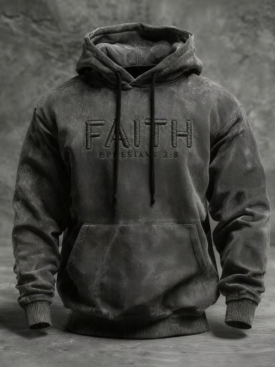 Sweat à capuche décontracté Vintage Art Faith pour hommes
