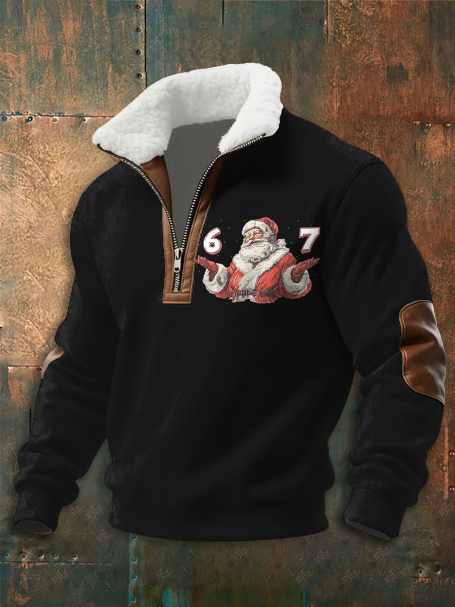 Hommes Funny 67 Six Seven Meme Noël Imprimer baggy zip-up sweat à capuche