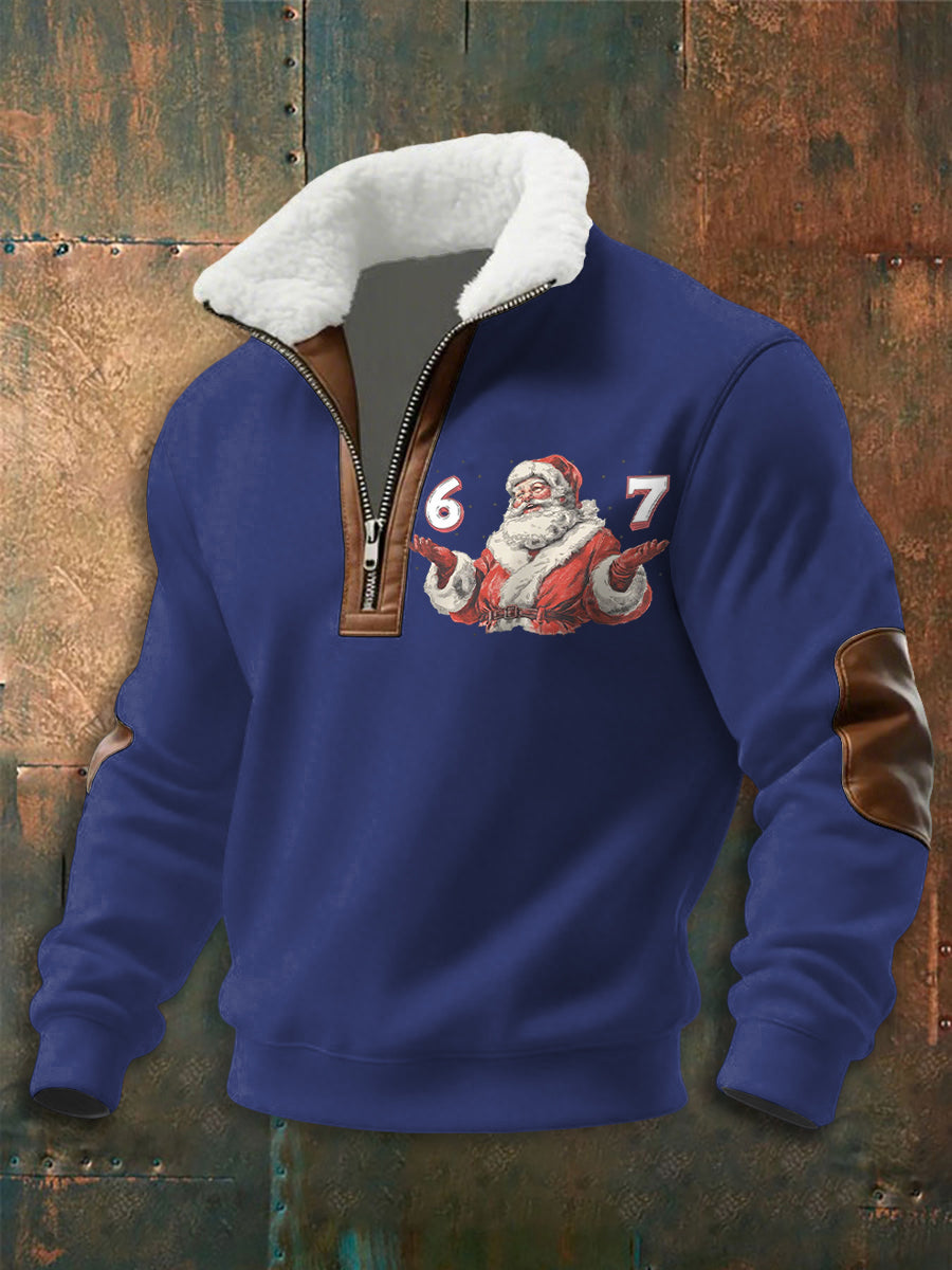Hommes Funny 67 Six Seven Meme Noël Imprimer baggy zip-up sweat à capuche