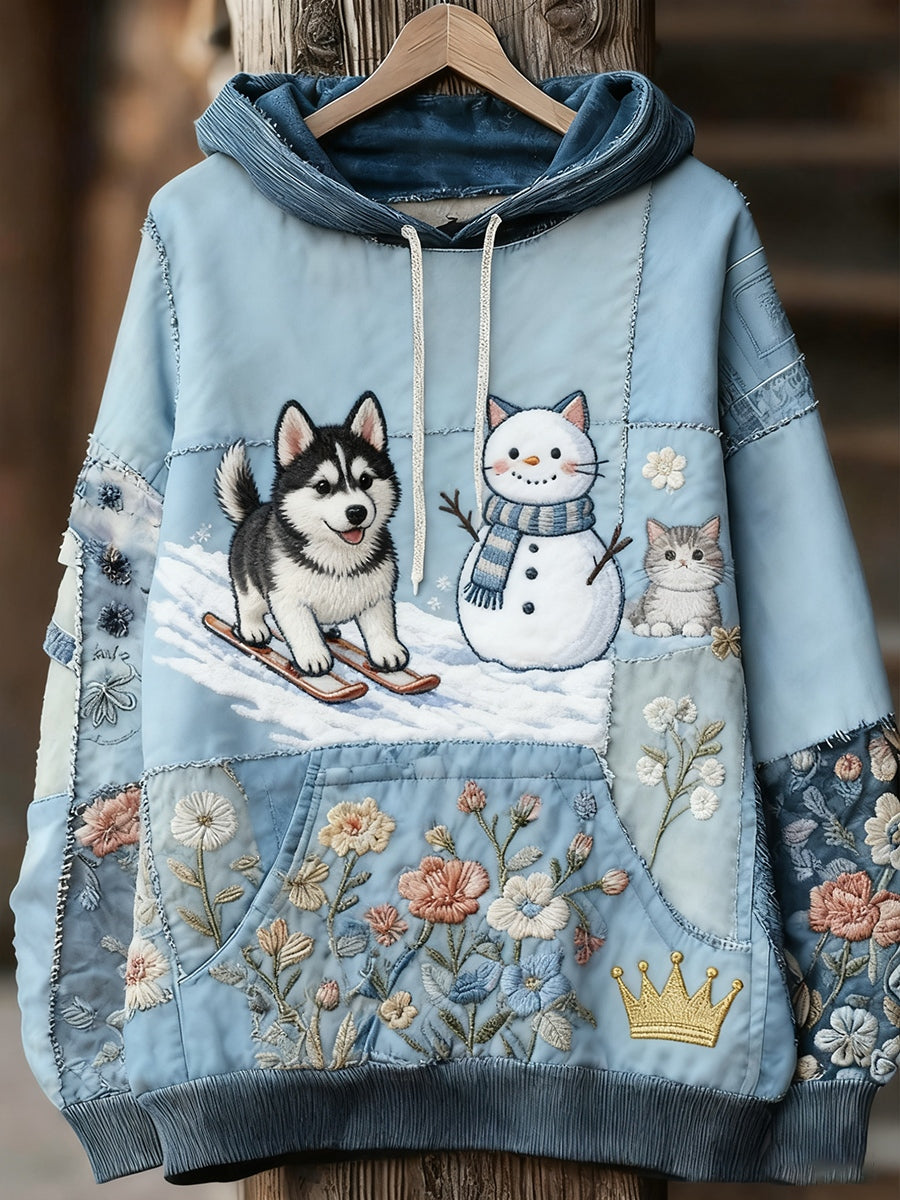 Unisexe Animal Art Print Casual Vintage Hoodie