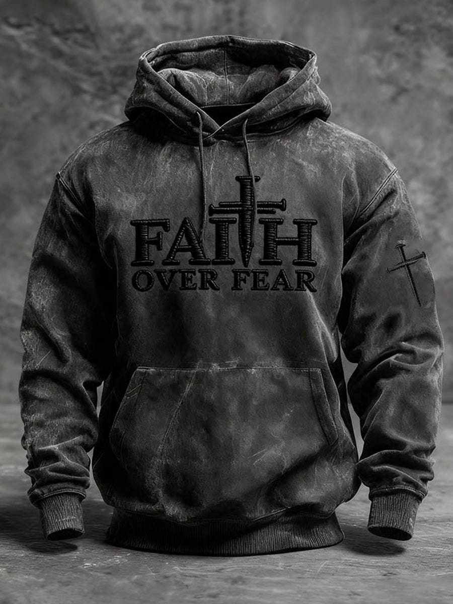 Sweat à capuche décontracté Vintage Art Faith pour hommes