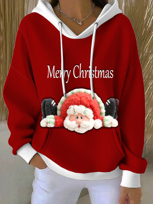 Sweat-shirt Femme Rouge Imprimé De Noël