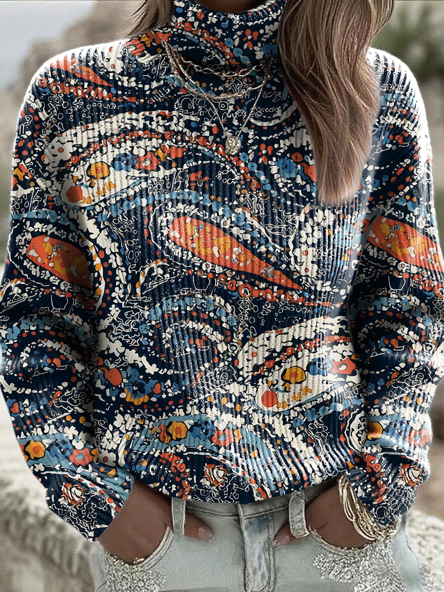 Pull à col roulé Paisley Femme