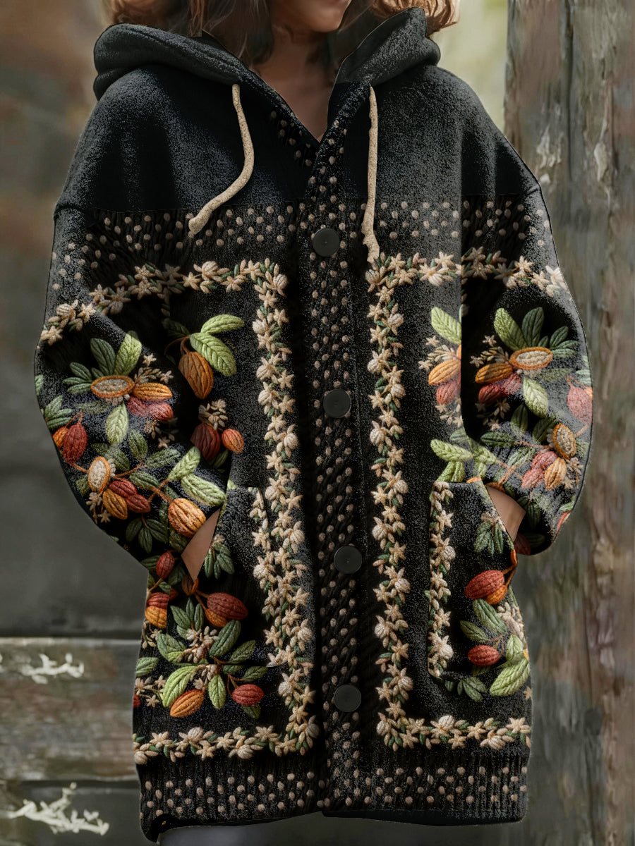 Veste à capuche mi-longue noire pour femme