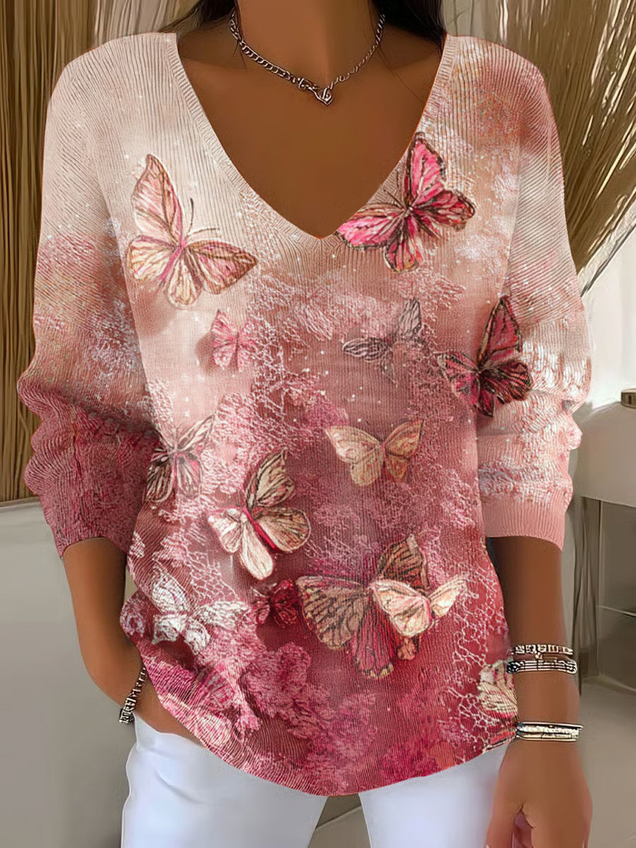 Haut décontracté confortable à imprimé rétro pour femmes