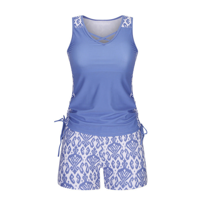 🏆SUMMER HOT SALE 50% OFF- Women's Tummy Control Tankini Set with Built-In Bra – Flattering Boho Swimwear with Shorts🔥