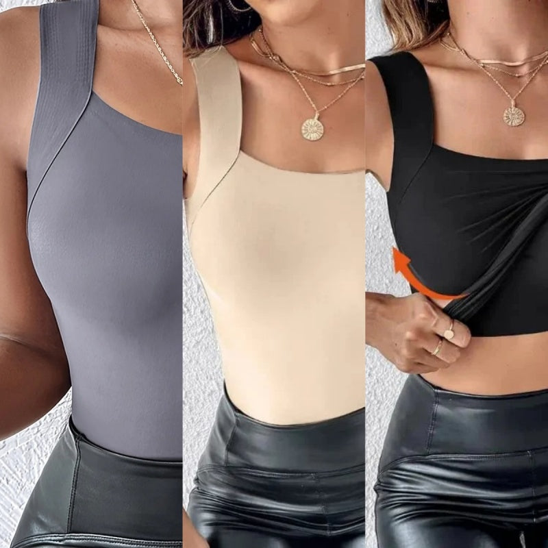 Women’s Thermal U-Neck Top with Built-In Bra💗No Bra Needed! Warm & Cozy