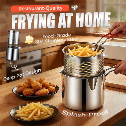 🔥Hot Sale 49% OFF🔥304 Stainless Steel Multifuntional Fryer✨Restaurant-quality food at home🍟