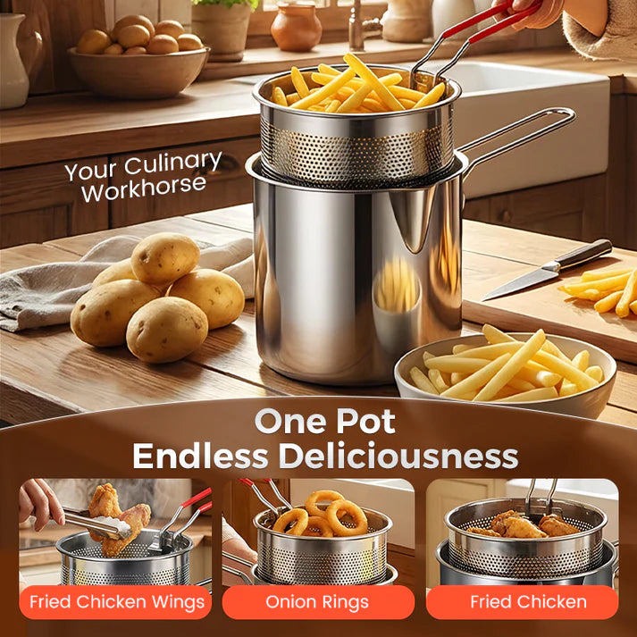 🔥Hot Sale 49% OFF🔥304 Stainless Steel Multifuntional Fryer✨Restaurant-quality food at home🍟
