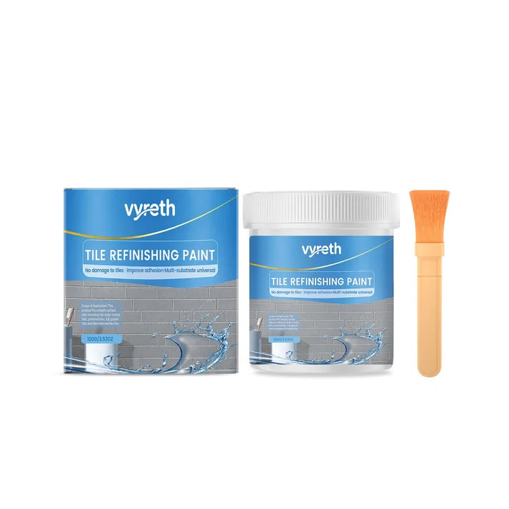 🥳2026 HOT SALE🥳💞50K+ SOLD! 🎨🛁 50% OFF! Tile Refinishing Paint with Brush – covers stains, waterproof & glossy. Refresh tiles, sinks & toilets without replacing! 🛡️The area covered is 15 square metres✅