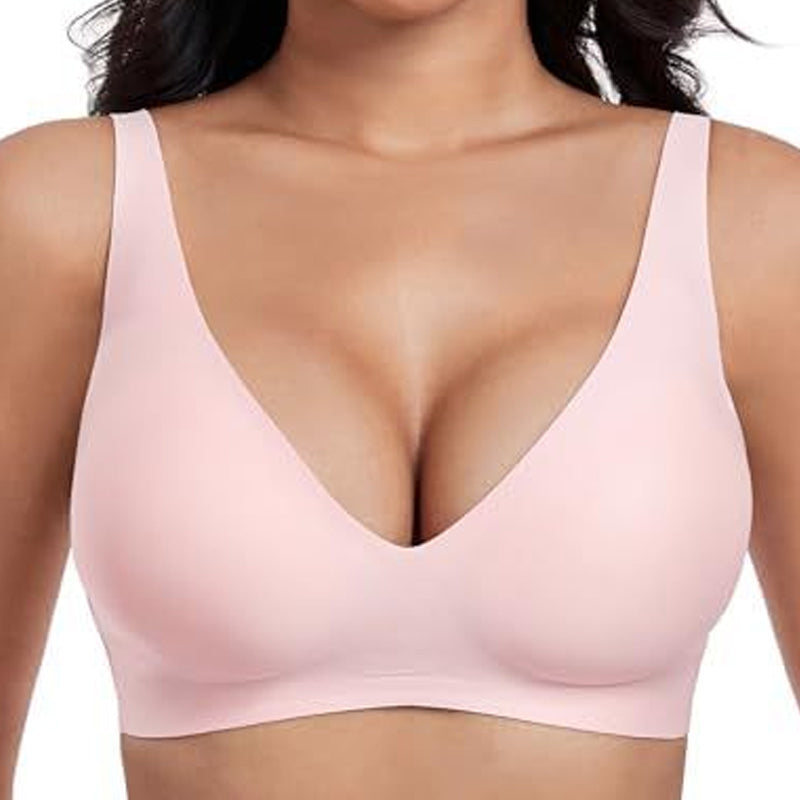 💗55% OFF⚡50K+ SOLD💕 Jelly Wireless Womens Comfortable Wireless Bras Push Up Bralettes Seamless Tshirts Bras Deep V Everyday Bras