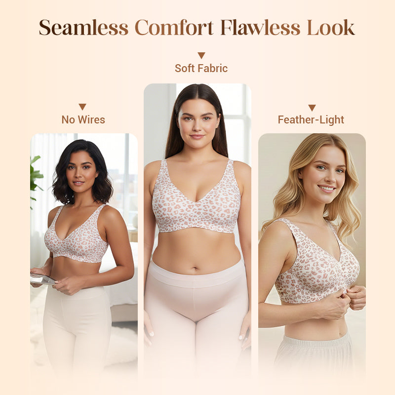 💗Special Price £9.99!⚡50K+ SOLD!!💕Womens Comfortable Wireless Bras Push Up Bralettes Seamless Tshirts Bras Deep V Everyday Bras