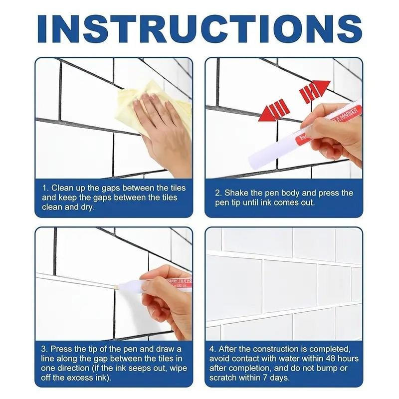 🔥40% OFF🔥BUY 1 GET 1 FREE🔥Anti-Mould & Waterproof Joint Pen for Ceramic Tiles! ✨