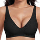 💗Special Price £9.99!⚡50K+ SOLD!!💕Womens Comfortable Wireless Bras Push Up Bralettes Seamless Tshirts Bras Deep V Everyday Bras