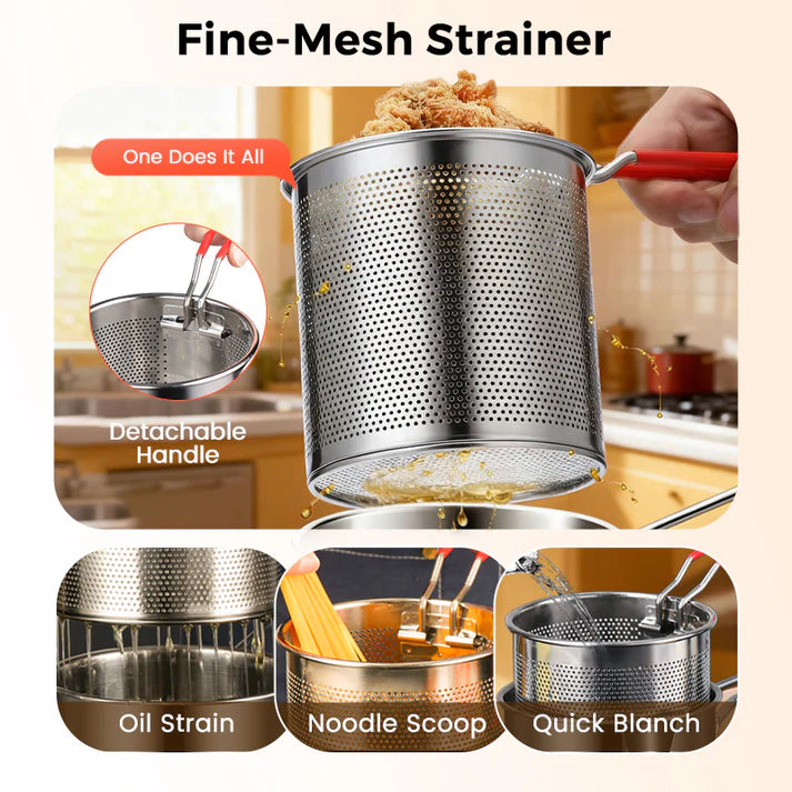 🔥Hot Sale 49% OFF🔥304 Stainless Steel Multifuntional Fryer✨Restaurant-quality food at home🍟