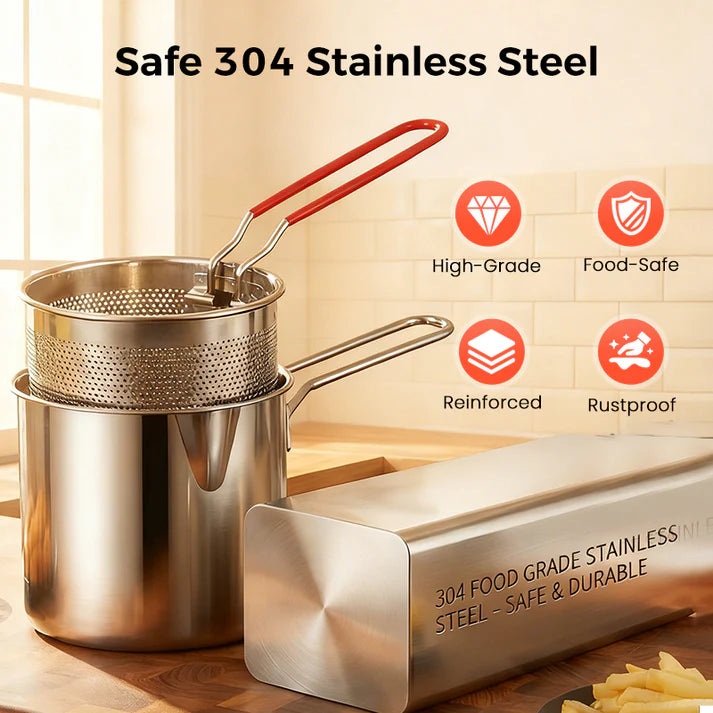 🔥Hot Sale 49% OFF🔥304 Stainless Steel Multifuntional Fryer✨Restaurant-quality food at home🍟
