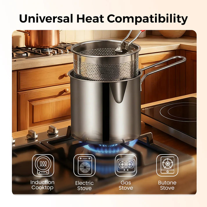 🔥Hot Sale 49% OFF🔥304 Stainless Steel Multifuntional Fryer✨Restaurant-quality food at home🍟