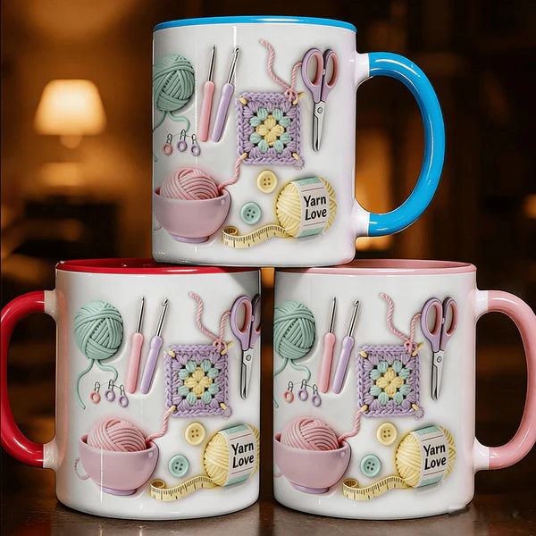 🏆💥Knitting Themed Mug, Gift For Crafters And Creative Souls