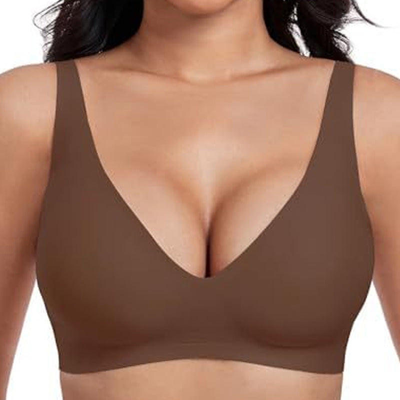 💗Special Price £9.99!⚡50K+ SOLD!!💕Womens Comfortable Wireless Bras Push Up Bralettes Seamless Tshirts Bras Deep V Everyday Bras