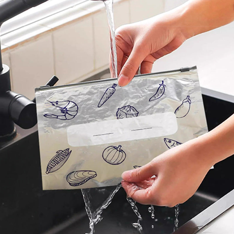 🔥Buy 3 get 2 free🥦Reusable Aluminum Foil Sealable Storage Bags