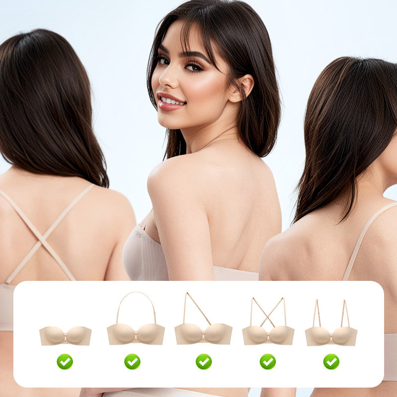 Removable Straps Wire-Free Gathering Bra