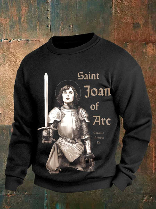 Sweat-shirt Décontracté À Imprimé Vintage Jeanne D'arc
