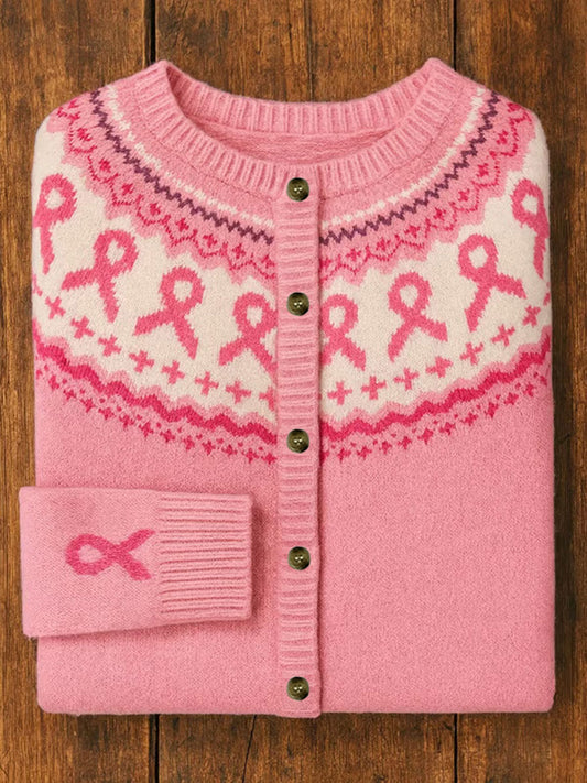 Cardigan Décontracté Femme Rose Ruban Imprimé Floral