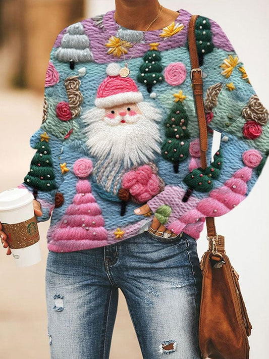 Amusement de Noël rétro et haut à la mode imprimé mignon ras du cou